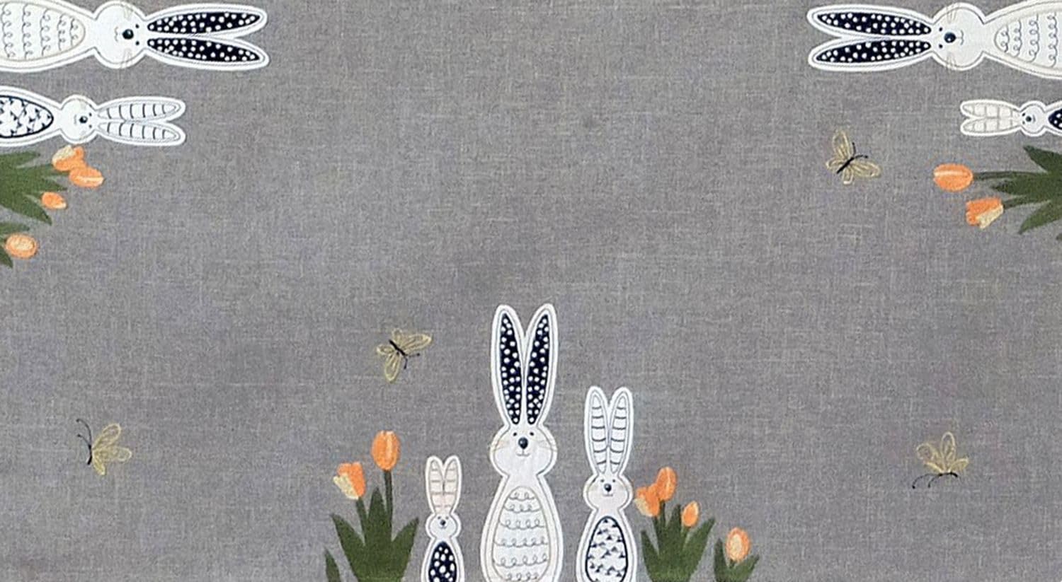 TEXPOT Tischläufer chemin de table 40x140 cm gris lapin de Pâques
