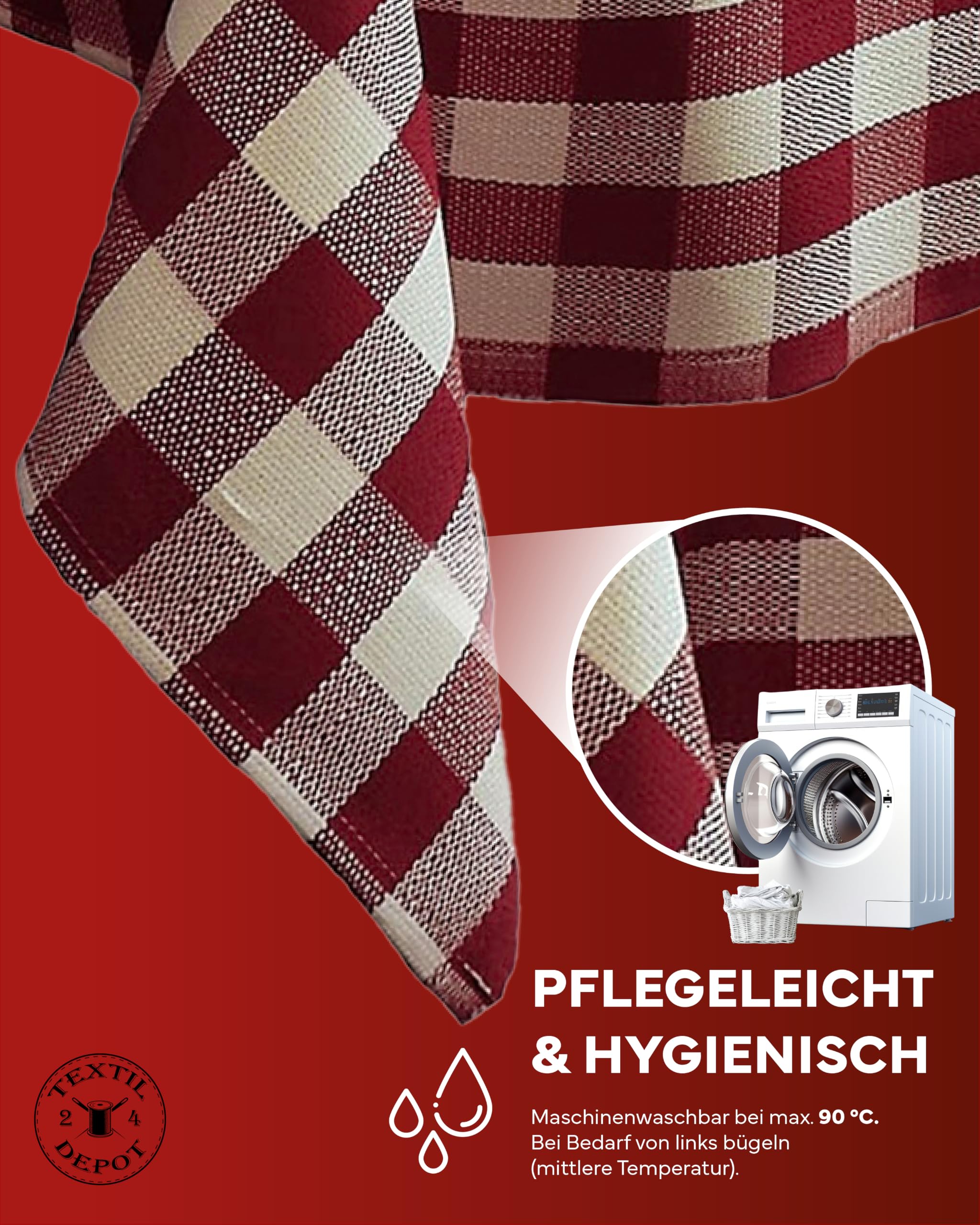 TEXPOT Servietten lot 6 serviettes 60x60 rubis coton
