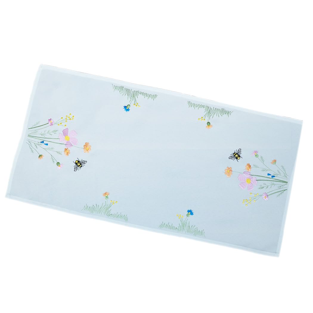 Texpot Tischdecken nappe 110x110 fleurs abeilles polyester