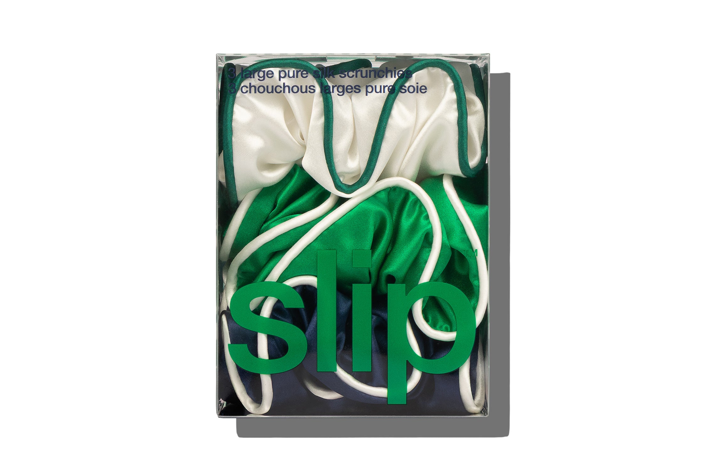 Slip Large Scrunchies Chouchou Soie Blanc Lot 3