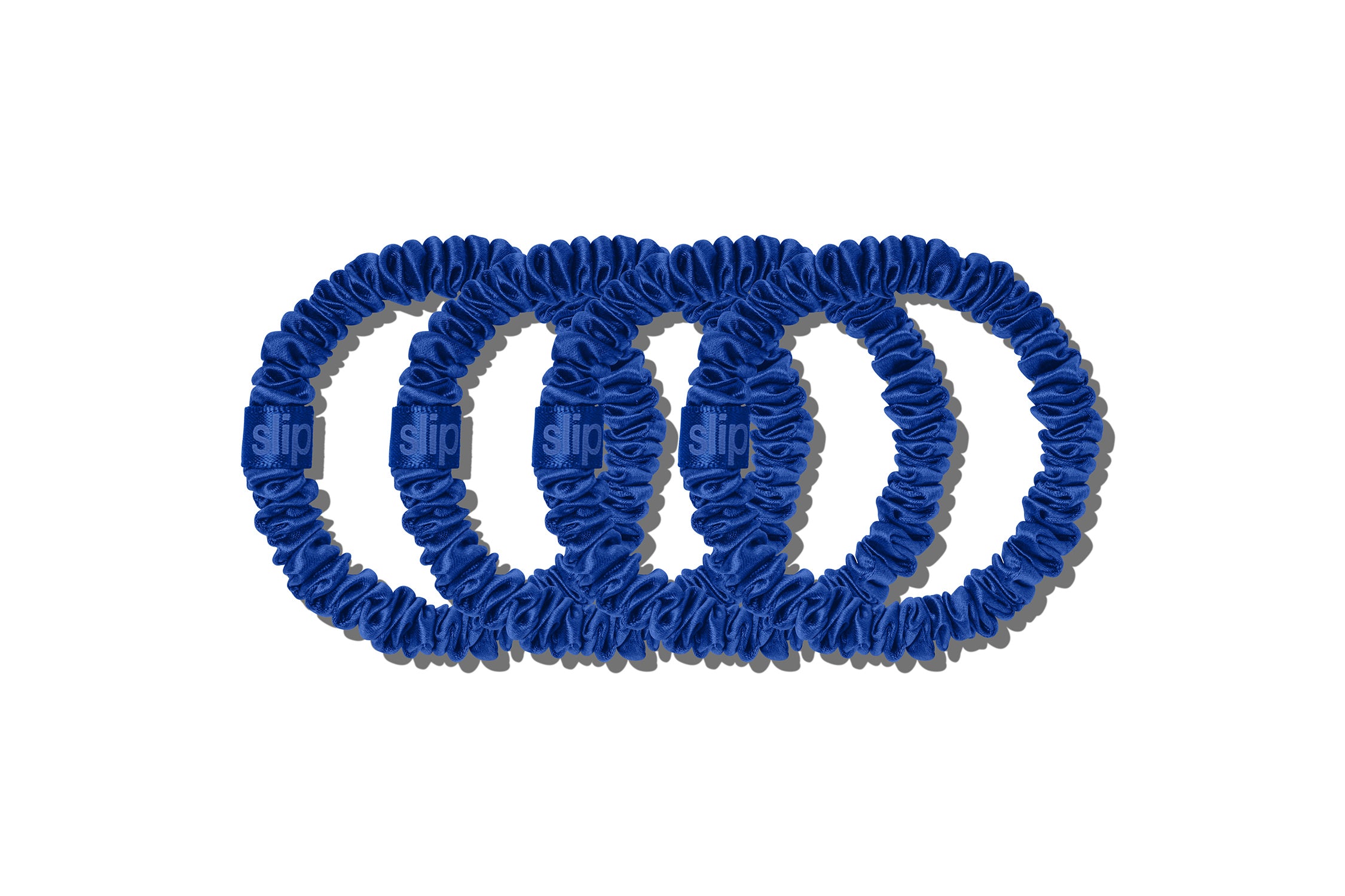 Slip Skinny Scrunchies chouchou bleu roi lot 4 soie