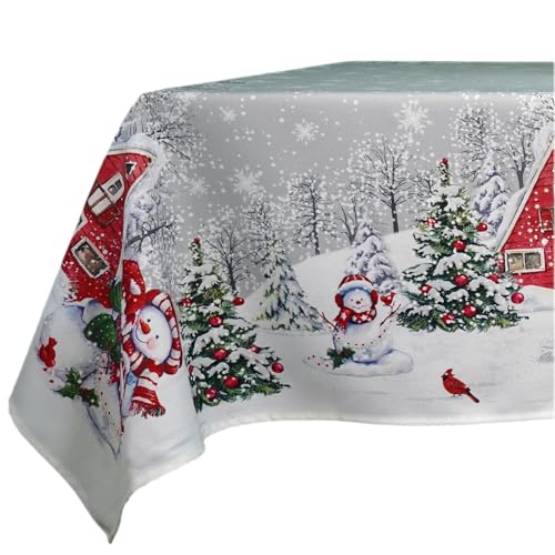 TEXPOT Tischdecken nappe carrée 85x85cm bonhomme neige Noël