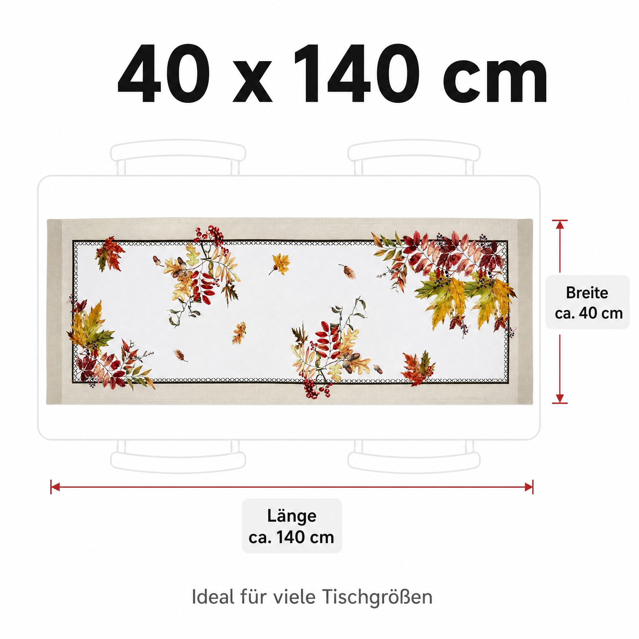 TEXPOT Tischläufer chemin table automne 40x140