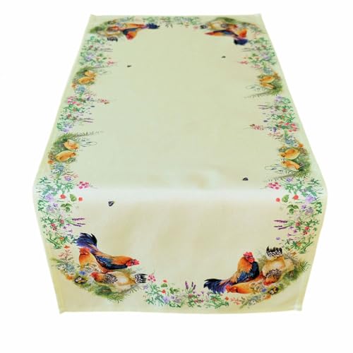 TEXPOT Servietten nappe coq imprimé 40x40 cm lot 1