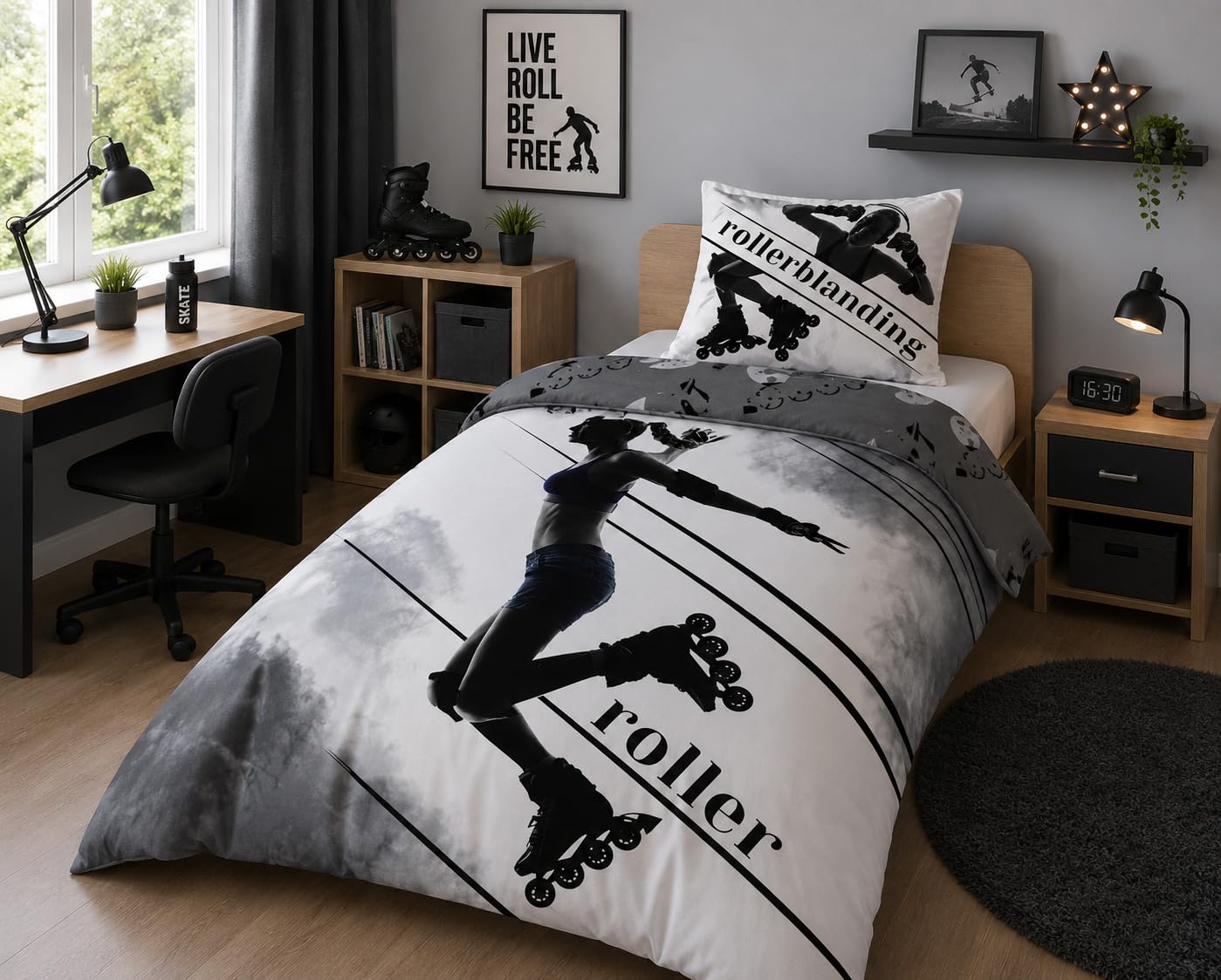 TEXPOT Bettwäsche parure lit 140x200 pompier coton 2 pièces