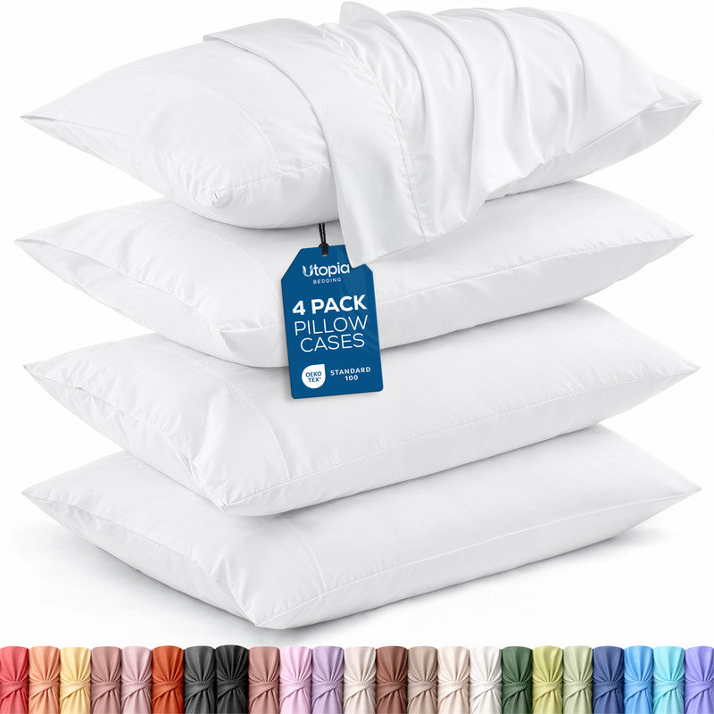 Utopia Bedding Bed Sheets taie microfibre blanc Queen