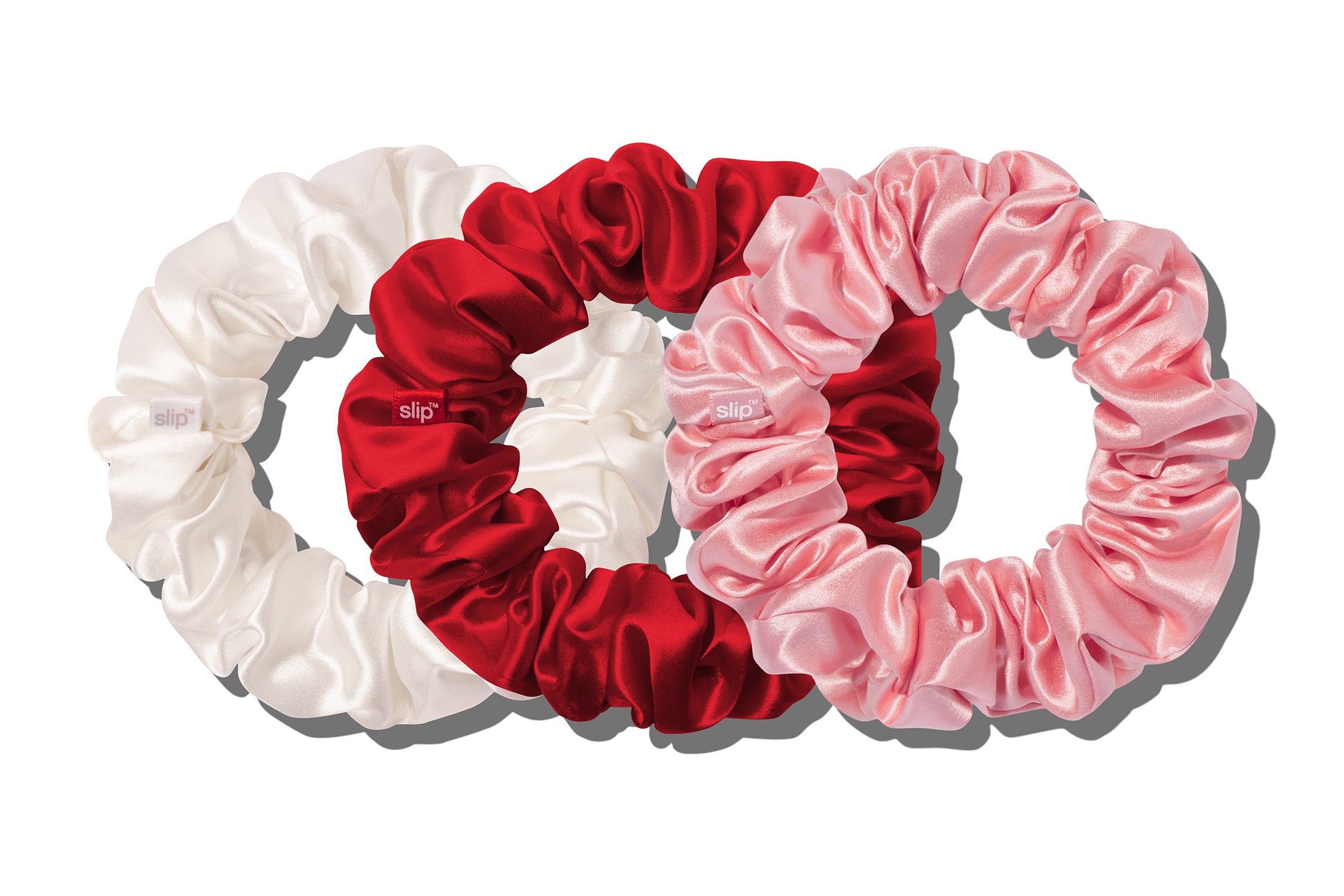 Slip Large Scrunchies Chouchou Soie Rosy Lot 3