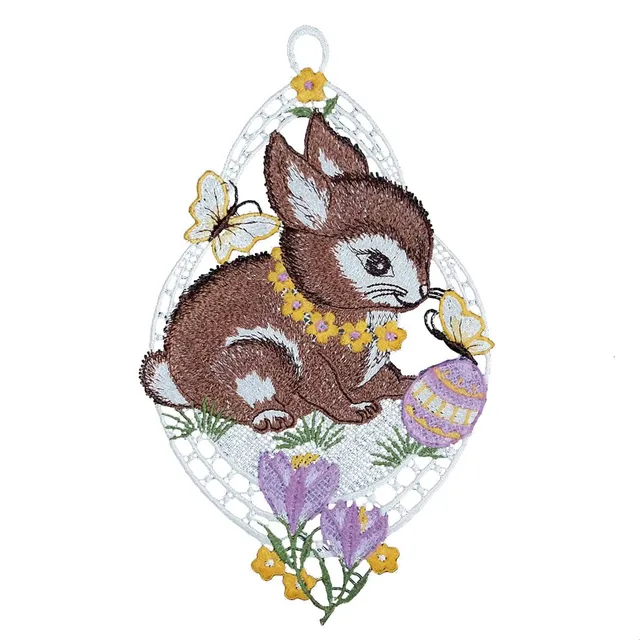 Texpot Deko image fenêtre lapin Pâques papillons 15x27 cm