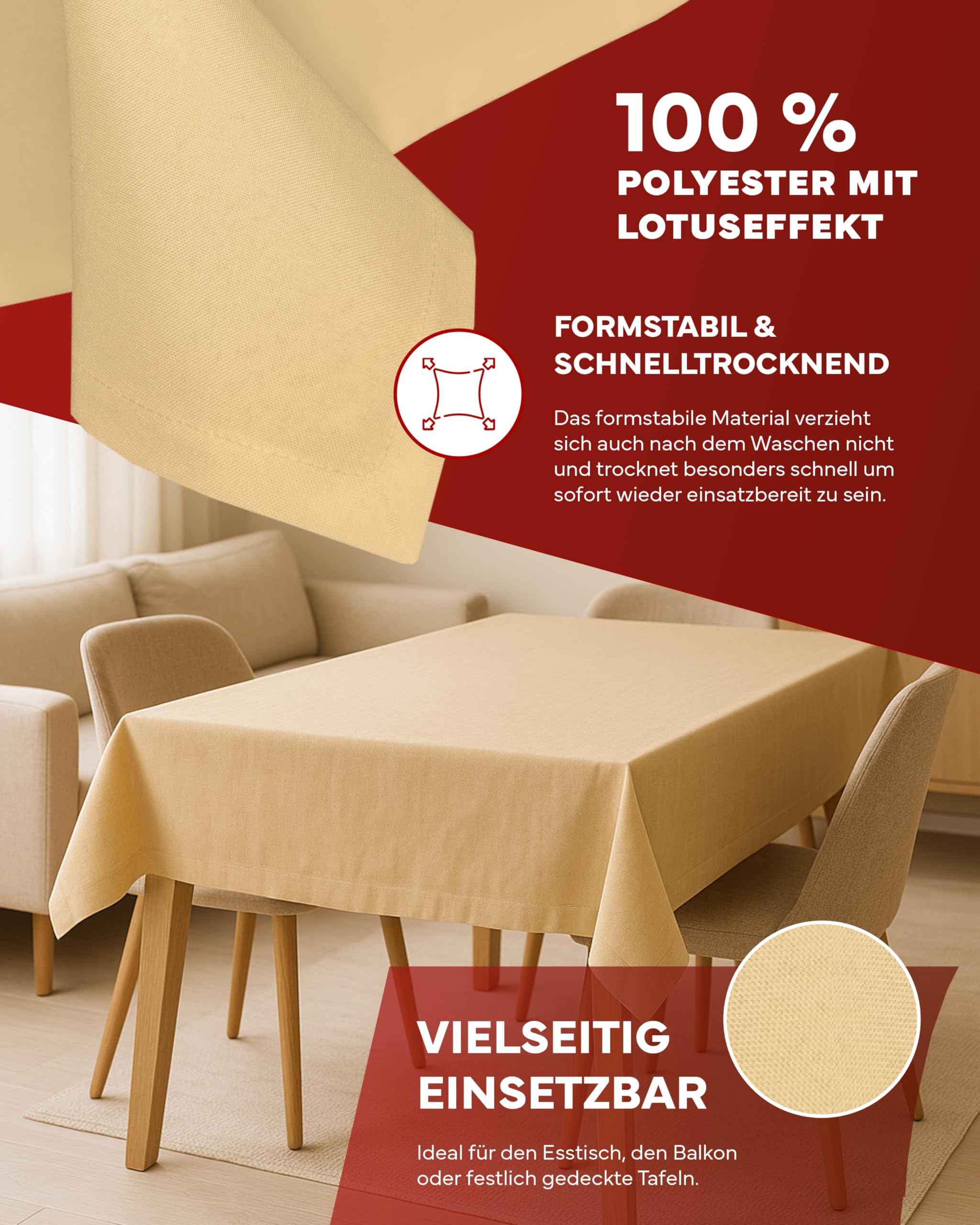 Texpot Gartentischdecken nappe ronde 140cm jaune