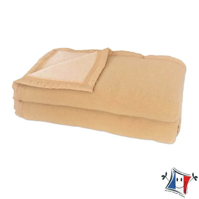Toison d'Or couverture pure laine Woolmark double face marine 240x300
