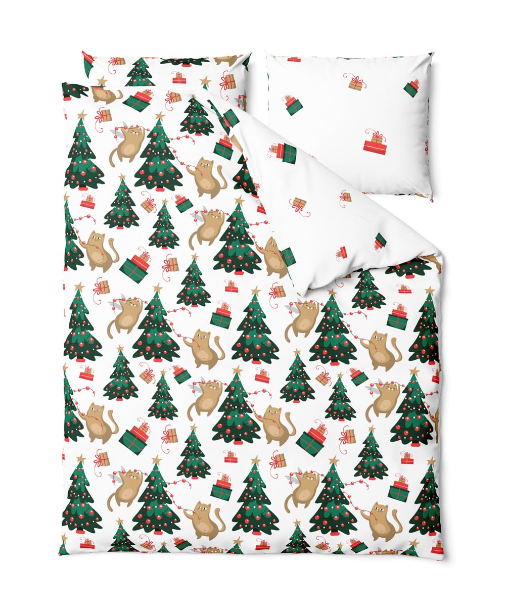 TEXPOT Bettwäsche housse de couette 140x200 microfibre Noël
