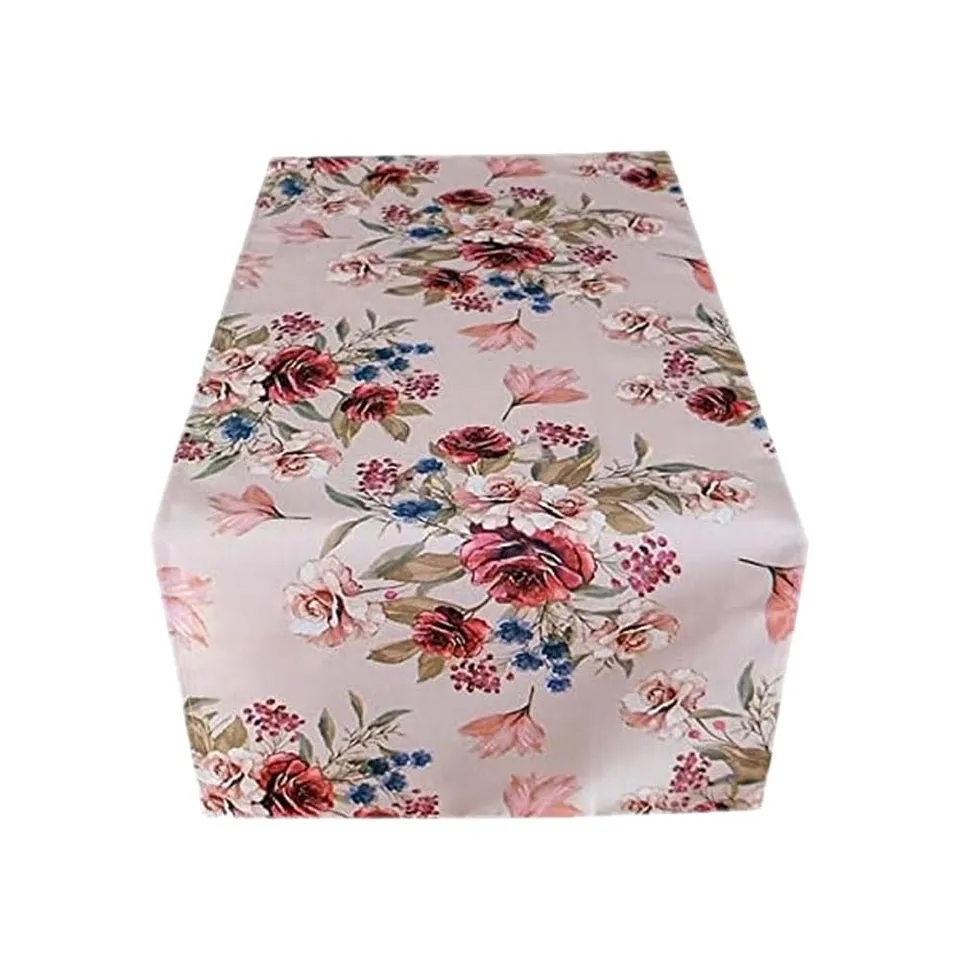 TEXPOT Tischläufer chemin de table fleurs rose polyester