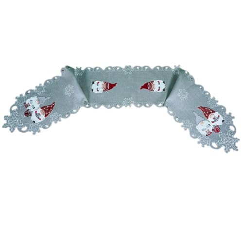 TEXPOT Lutin 25x160 chemin de table gris clair Noël