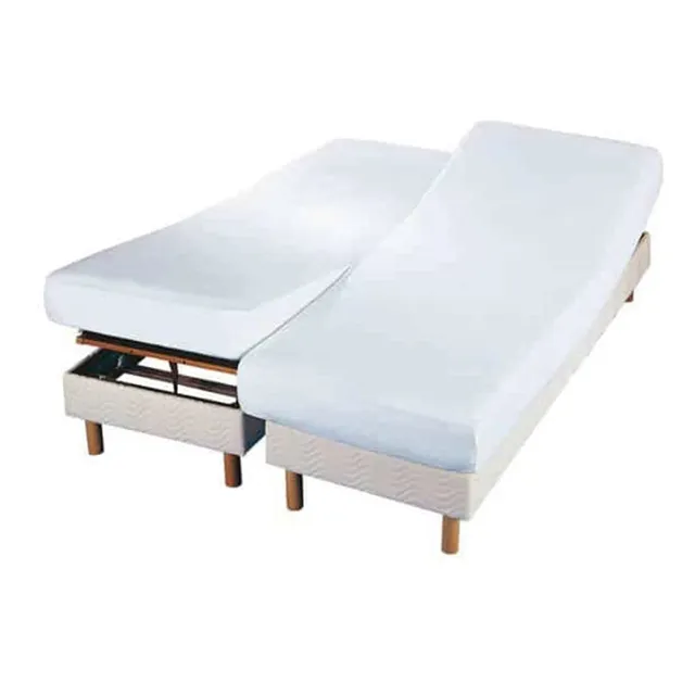 Lingorama Literie Protège matelas lits articulés 2x80x200 molleton