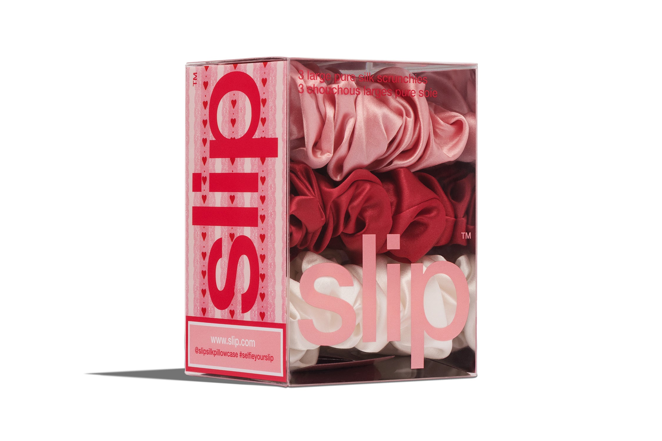Slip Large Scrunchies Chouchou Soie Rosy Lot 3