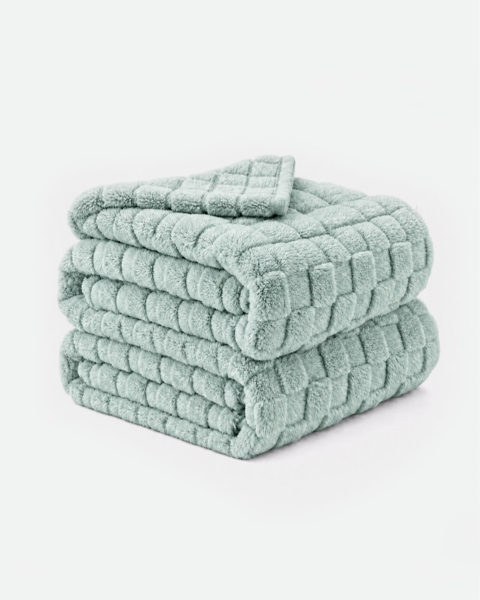 Utopia Bedding Checkered Plush Blanket plaid gris Queen