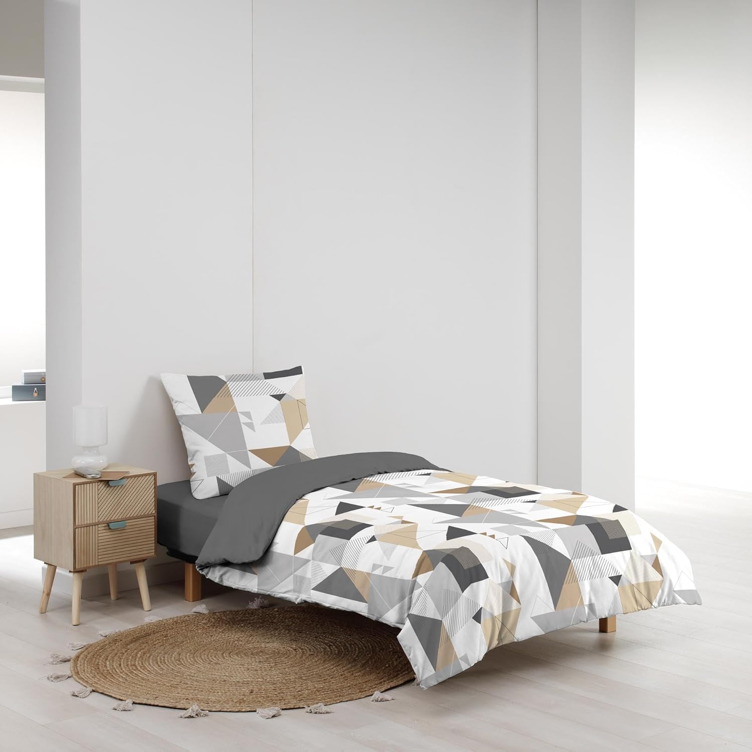 Promo Linge Trigone parure de lit 140x200cm microfibre imprimée