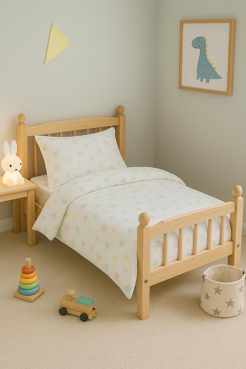TEXPOT Kinderbettwäsche parure enfant étoiles 100x135+60x40