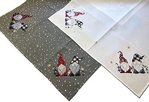 TEXPOT Tischläufer Chemin de table Noël 40x85 écru lutin
