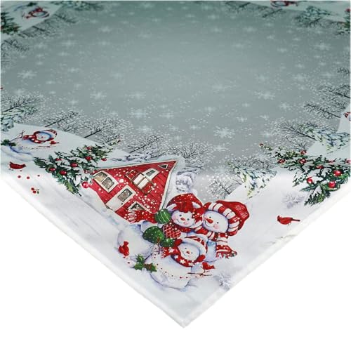 TEXPOT Tischdecken nappe carrée 85x85cm bonhomme neige Noël