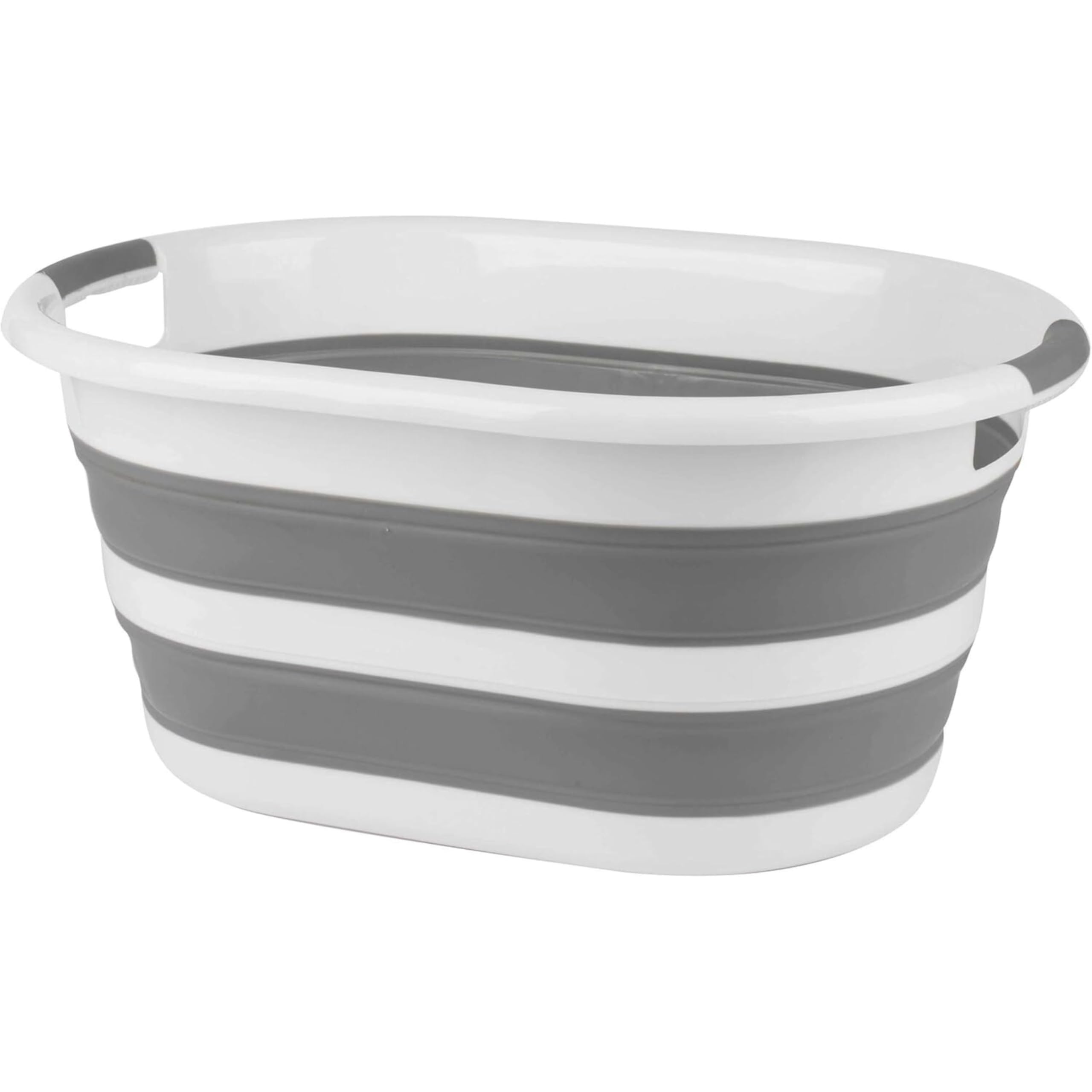 Promo Linge Paniers à linge panier pliable 27L gris blanc