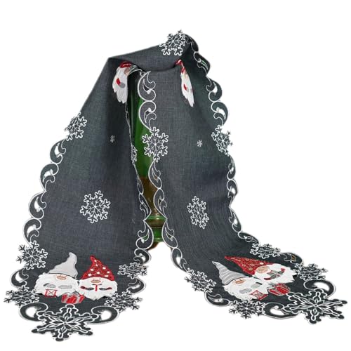 Texpot Tischläufer chemin de table 160x25 cm lutin gris foncé