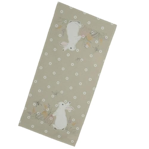 TEXPOT Tischläufer chemin de table 40x85 cm lapin Pâques blanc