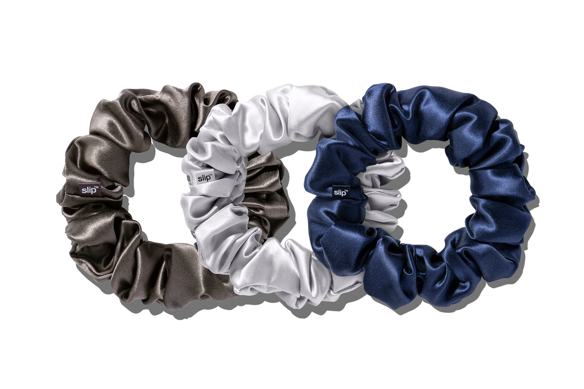 Slip Large Scrunchies Chouchou Soie Minuit Lot 3