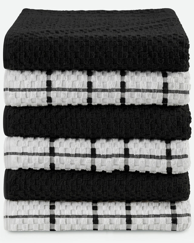 Utopia Bedding Towels torchon cuisine coton noir lot 12
