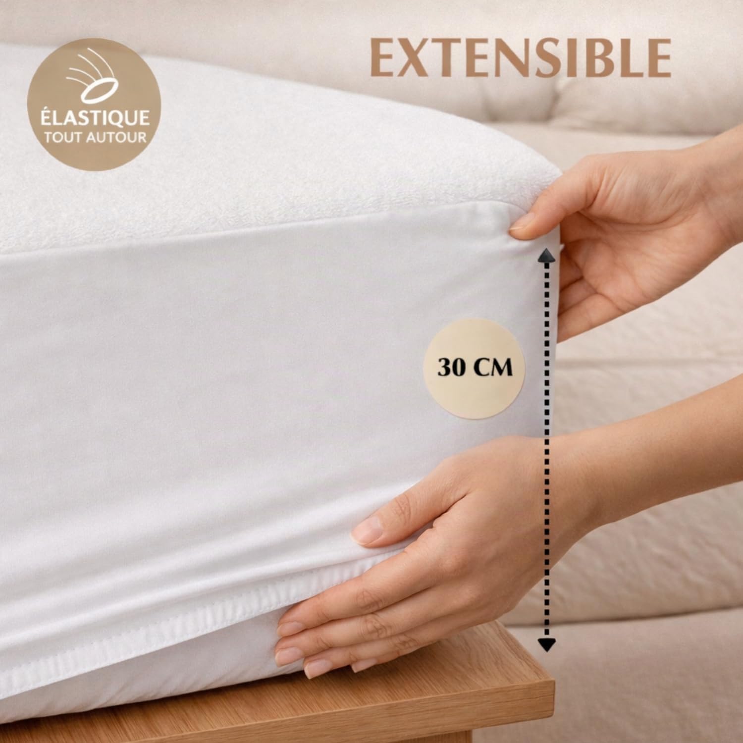 PROMO LINGE Protège Matelas Imperméable 90x200cm Bonnet 30cm