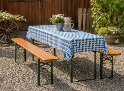 TEXPOT Gartentischdecken toile cirée 260x90 carreaux PVC