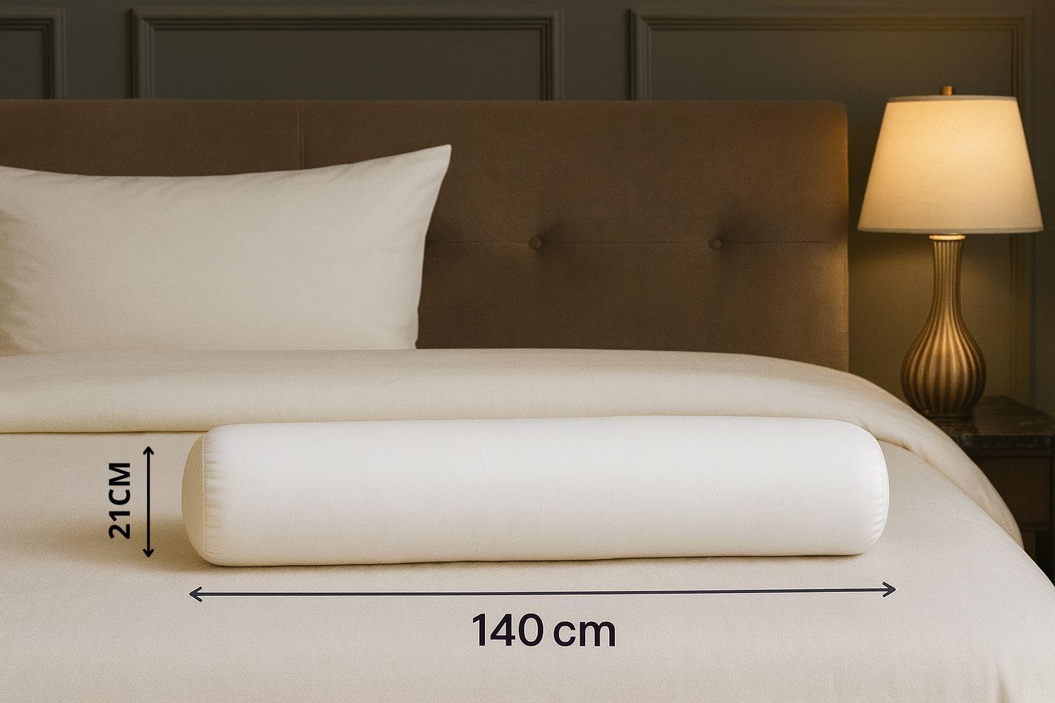 Promo Linge Traversins Polochon Blanc 140 cm polyester