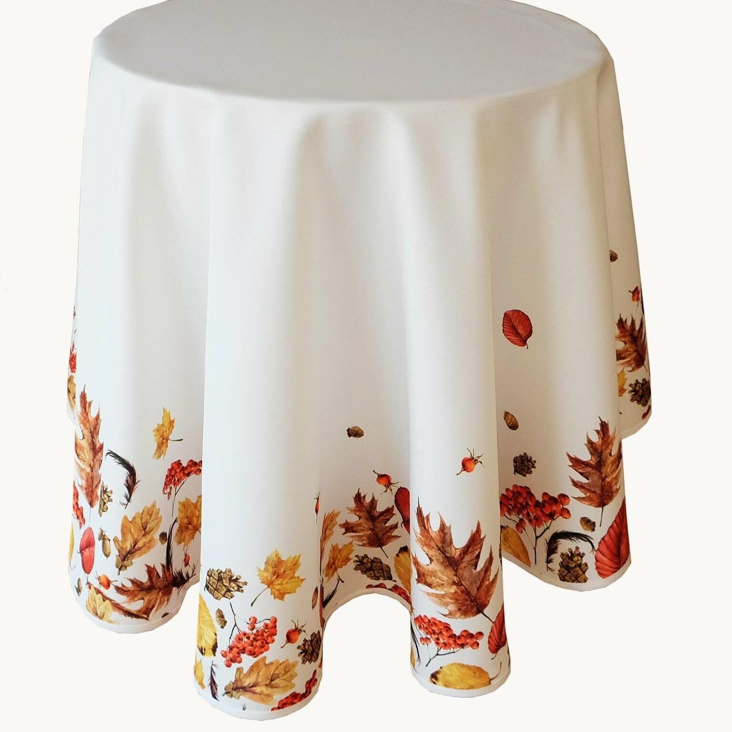 Texpot Tischdecken nappe ronde feuilles 130 cm