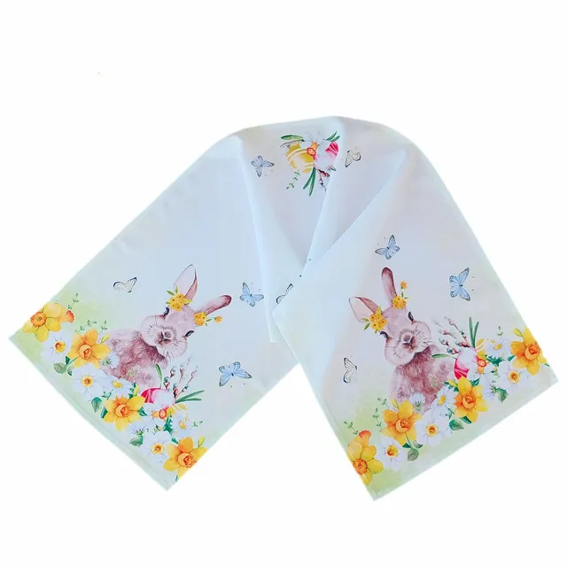 TEXPOT Tischläufer chemin de table lapin Pâques 140x40 polyester