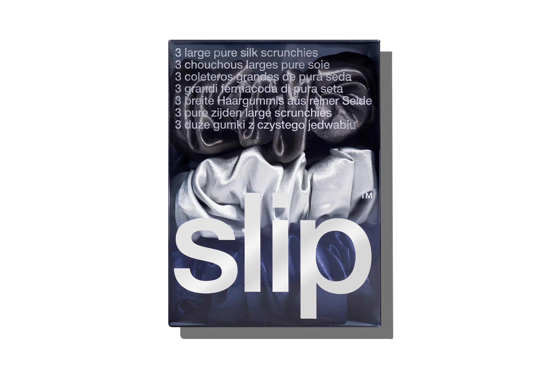 Slip Large Scrunchies Chouchou Soie Minuit Lot 3