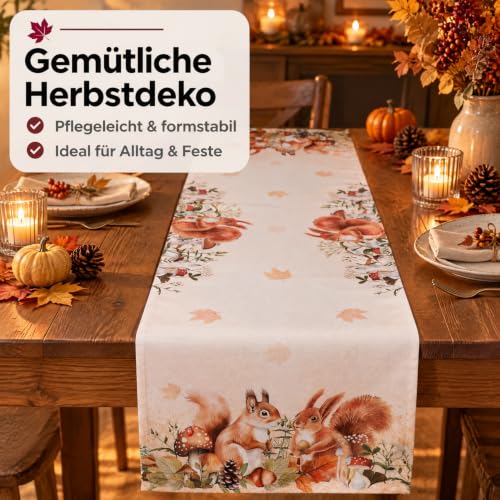 Texpot Tischläufer Chemin de Table 40x90 Écureuil Automne