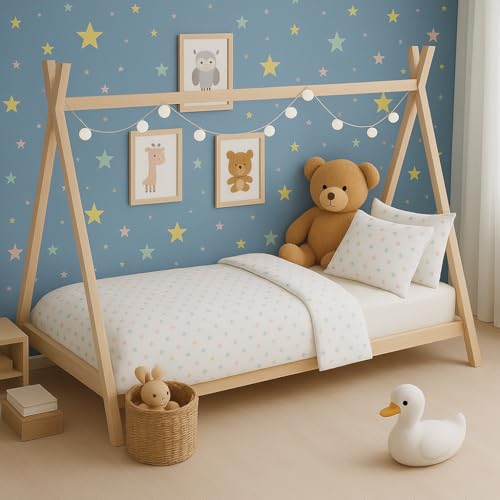 TEXPOT Kinderbettwäsche parure enfant étoiles 100x135+60x40