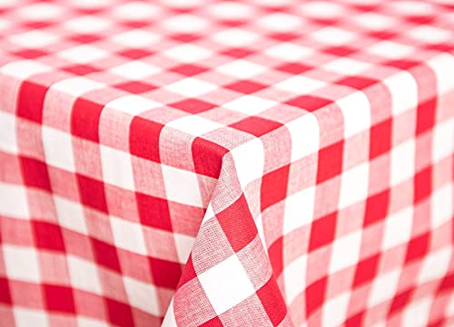 TEXPOT Nappe 110x260 cm carreaux rouge coton