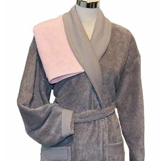 Lingorama Peignoir de bain éponge coton gris perle