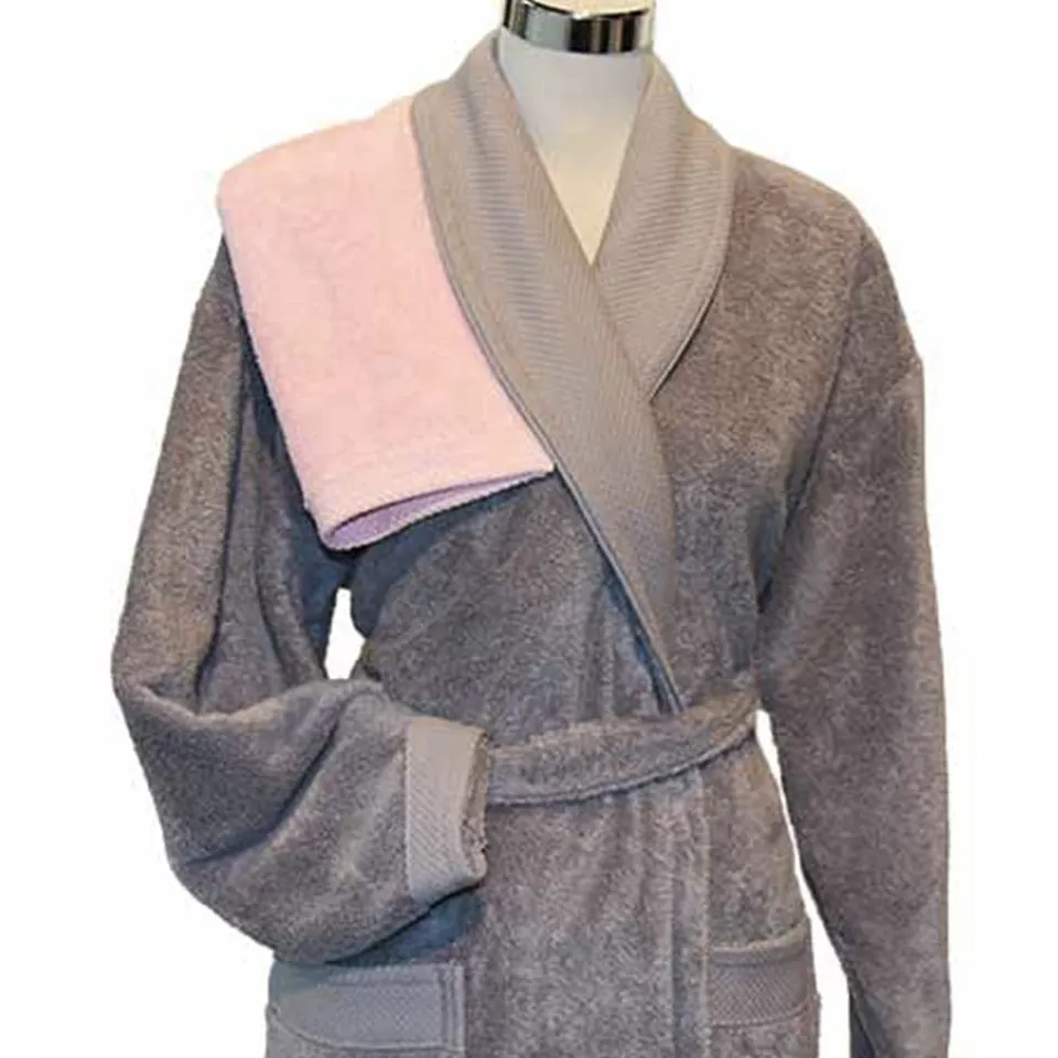 Lingorama Peignoir de bain éponge coton gris perle