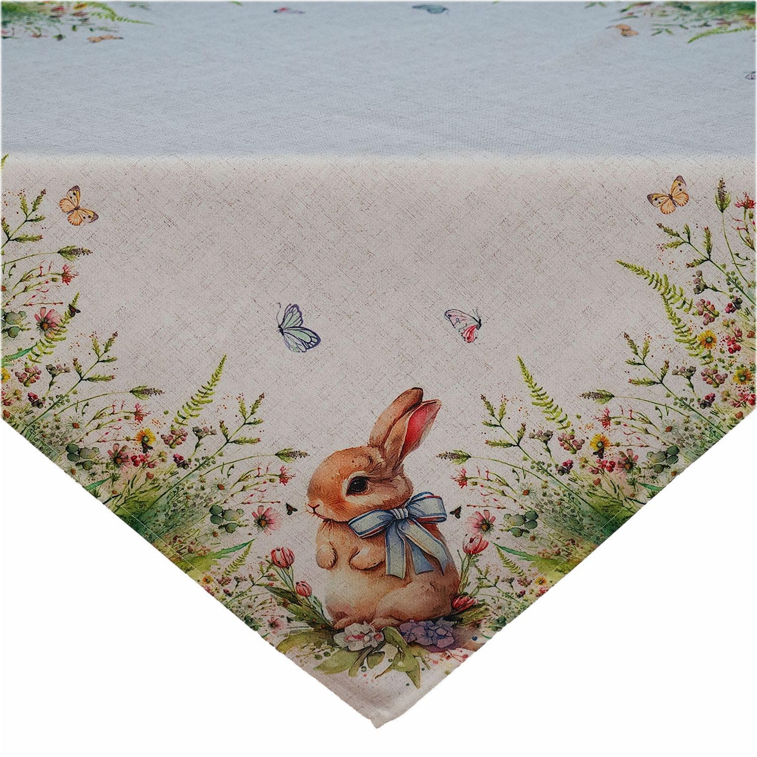 Texpot Tischdecken nappe verte poules 85x85 polyester