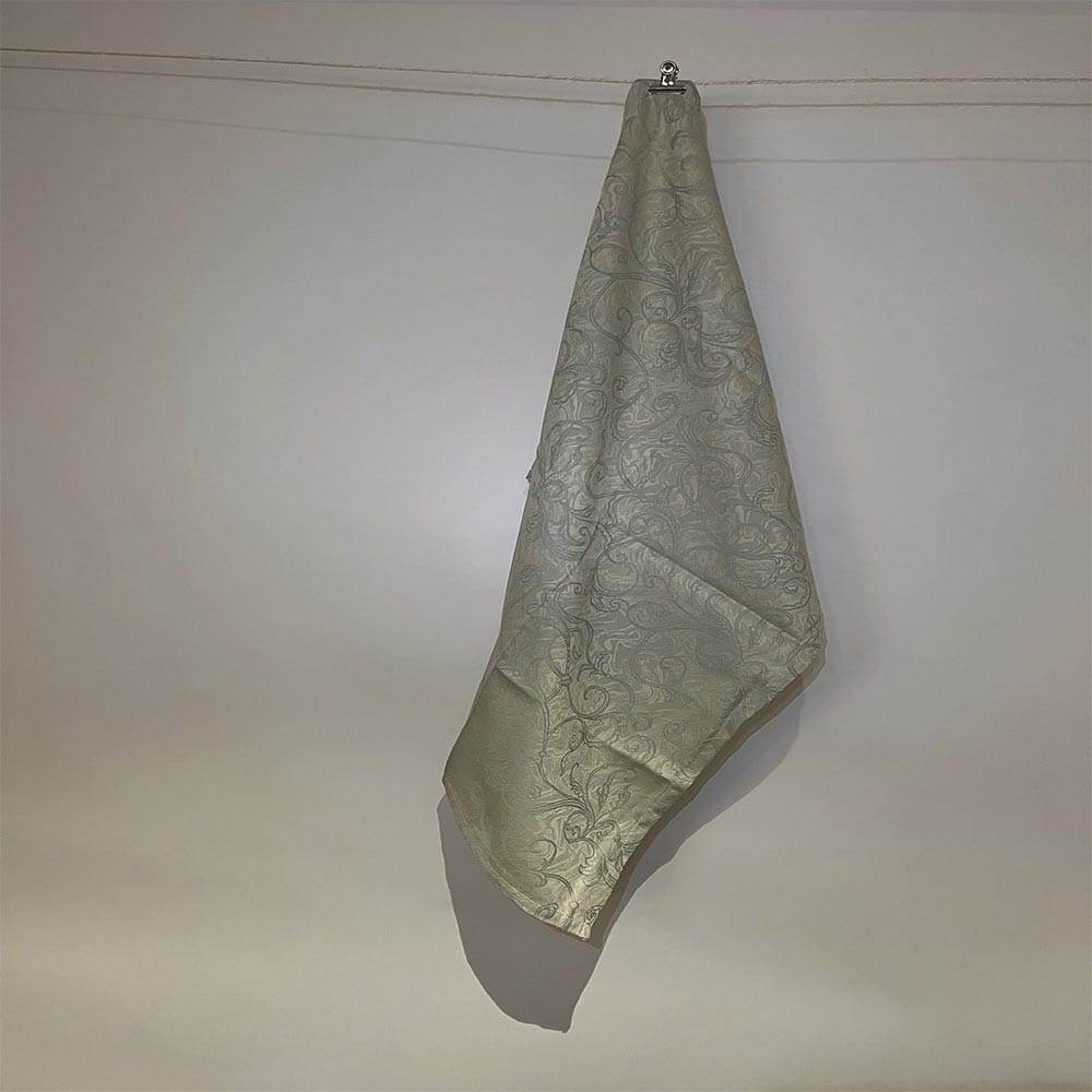 Blanc des Vosges Florence torchon coton jacquard carmin 50x80