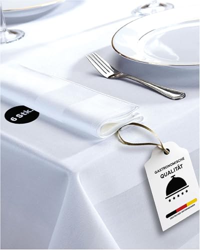 TEXPOT Servietten serviettes damassées blanches 40x40 cm x6