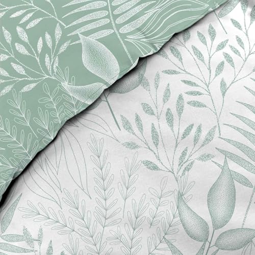 Promo Linge Cassia parure lit coton 220x240 cm sauge