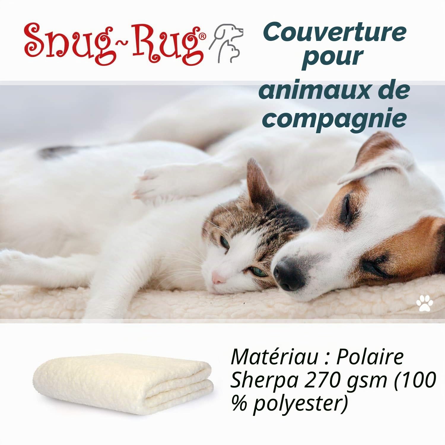 Snug Snug-Rug Sherpa Plaid animal Crème 120x88 cm