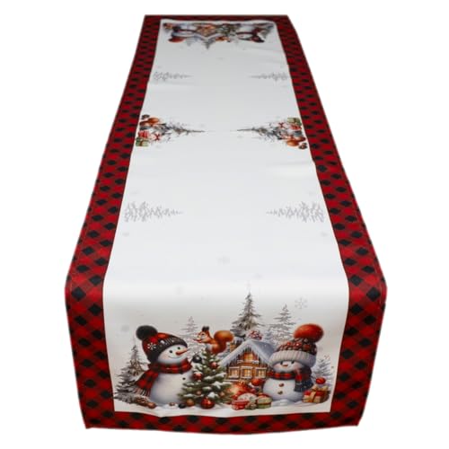 Texpot Tischläufer bonhommes de neige chemin de table 90x40 cm