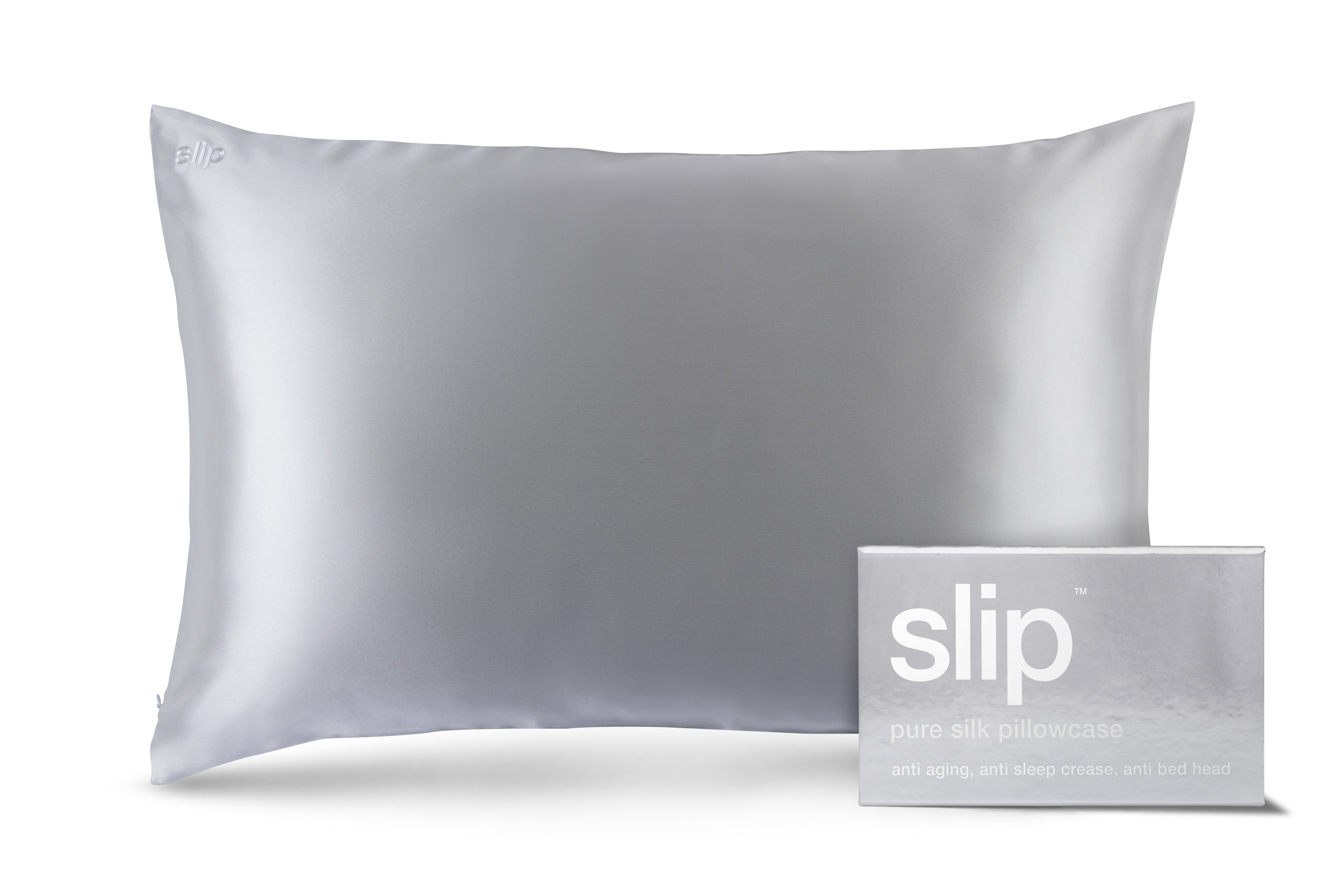 Slip Queen Zippered Pillowcase taie d’oreiller silver 51x76