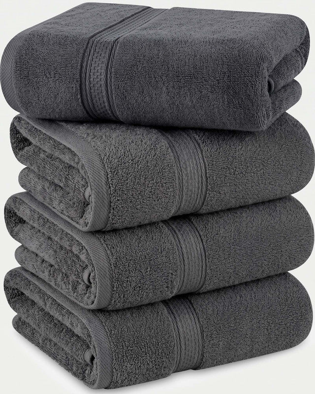 Utopia Bedding Towels grande serviette bain coton gris lot 4
