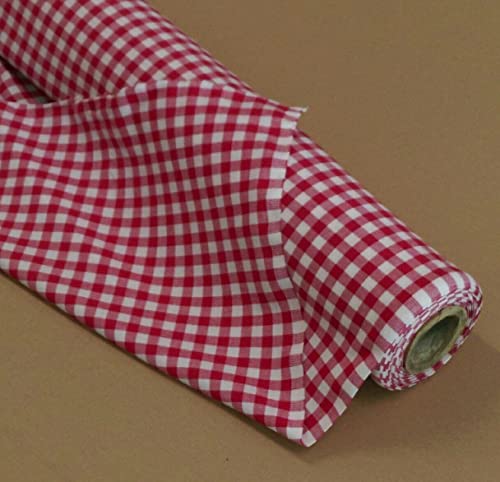 TEXPOT Meterware Tissu coton 140cm rouge vichy 20mm