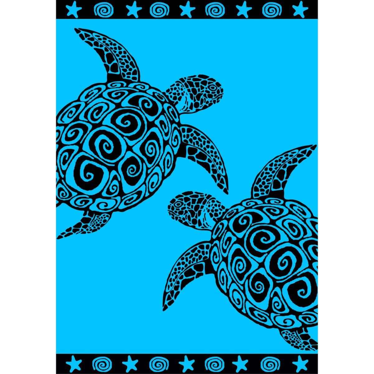 Lingorama Linge de bain Drap de plage 100x175 turquoise turtle